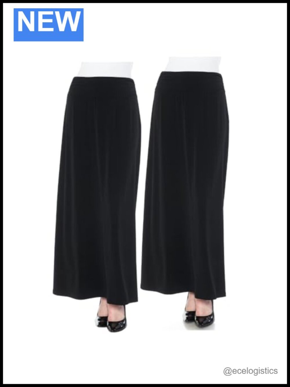 Rushed Waist A-Line Maxi Skirt High Rise Lightweight